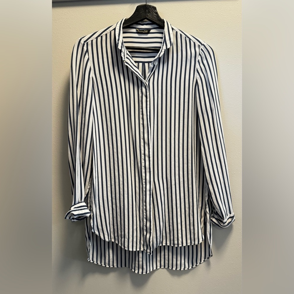 Massimo Dutti blue stripe blouse